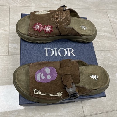 Dior Travis Scott Cactus Jack H-Town Sandals Suede Coffee Brown SZ UK 44 / US 11