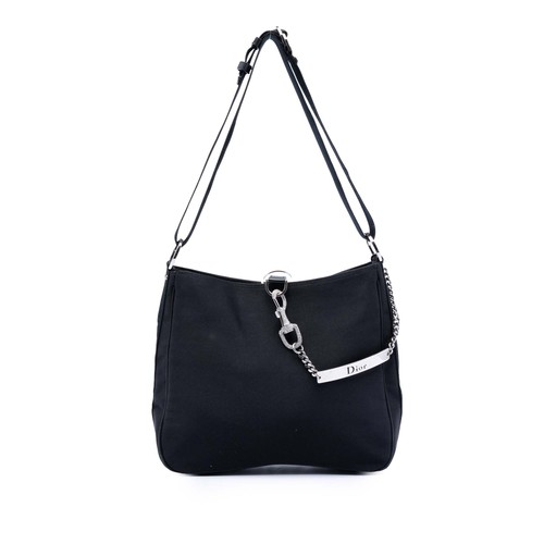 Dior Nylon Crystal Hardcore Shoulder Bag Pre-Loved Black