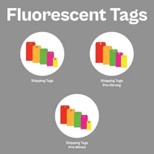 2-6" Fluorescent Pre-Strung/Pre-Wired Shipping Tags (Multi Size) Qty 1000 / Case