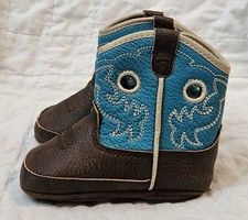 Ariat Crossfire Infant Western Boots Brown Teal Tan Embroidered  Size 5