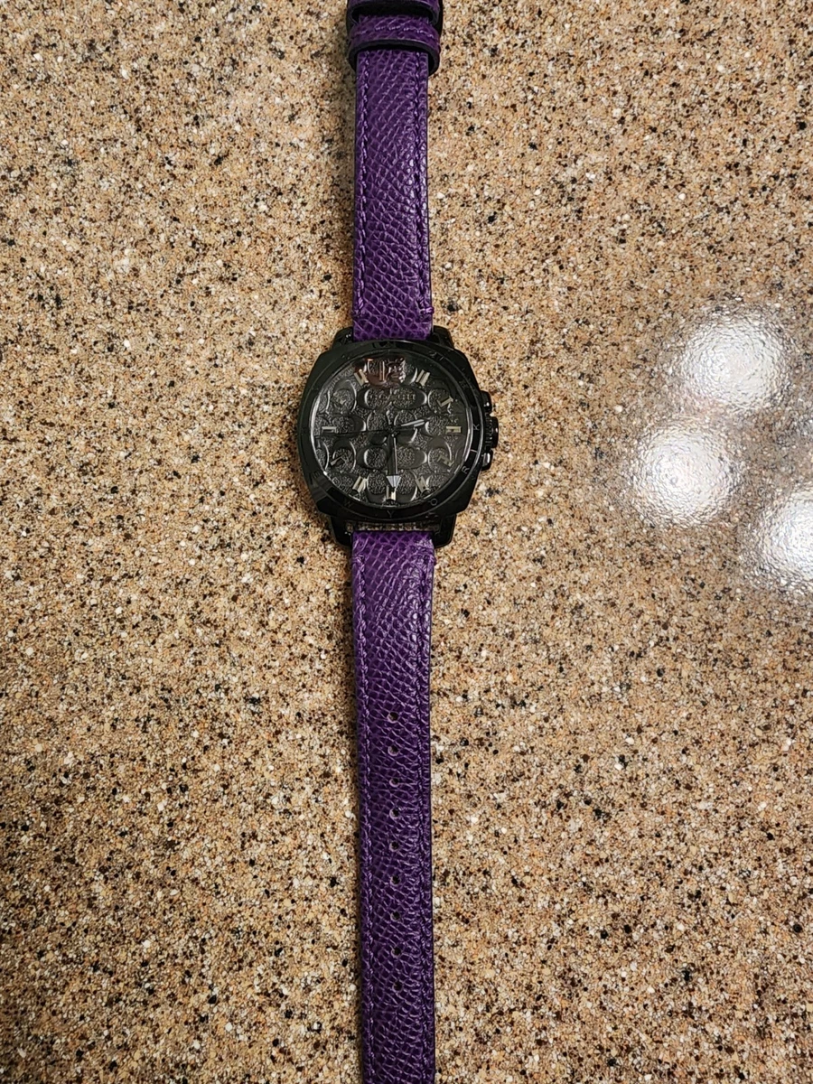 Authentic COACH Ladies Watch‎ Rectangle Bezel Purple Leather Band 24mm COACH WOMEN main image 3