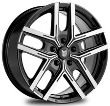 Alloy Wheels 16" Fox WX5 Black Polished Face For Lexus IS 220d [Mk2] 05-12