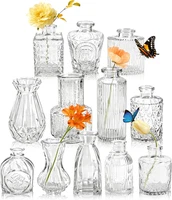 Der Rose 12 StüCk Kleine Vasen Glasvasen FüR Tischdeko Mini Vintage Vasen Set