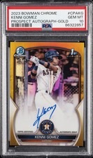 2023 BOWMAN CHROME PRSPCT AUTOS GOLD REFRACTOR KENNI GOMEZ 34/50 PSA 10 AUTO
