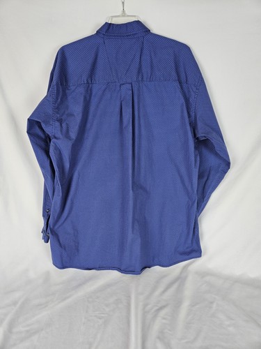 Wrangler George Strait Button Down L/S Shirt Mens XXL 2X Blue Diamond Pattern - Picture 2 of 6