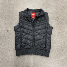 Chaleco para mujer Nike plumón de ganso negro cremallera completa mediano