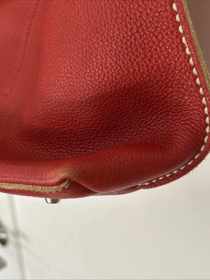 Bolso Bandolera Cartera Bandolera Vintage Grande Cuero Rojo Raíces Canadá Mujer’s Foto 4 de 4