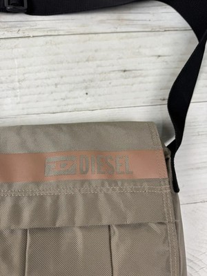 Vintage Diesel Shoulder Bag Messenger Big Logo Nylon 90s Men Gray