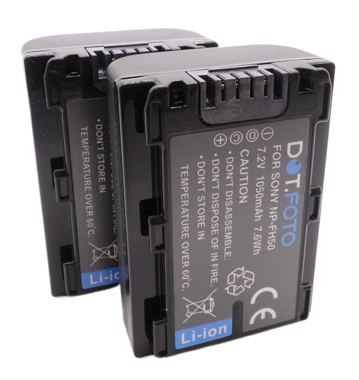 2x NP-FH50 NP-FH40 Battery for Sony Alpha A290 A330 A380 A390 HX1 HX100 HX200