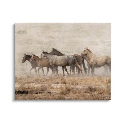 Galloping Horse Herd Canvas Wall Art Countryside Animals Wildlife Graphic Print