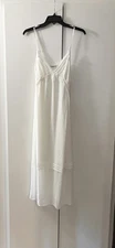 Linea Donatella Womens Large Ivory Diamond Girl Bridal Beaded Nightgown