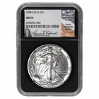1989 American Silver Eagle $1 Anna Escobedo Cabral Signature NGC MS 70