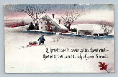 Christmas blessings without end this is the sincere wish of your friend postcard