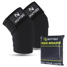 Knee Wraps Pair for Weightlifting   78 Inch Maximum Compression Wrap for Sq...