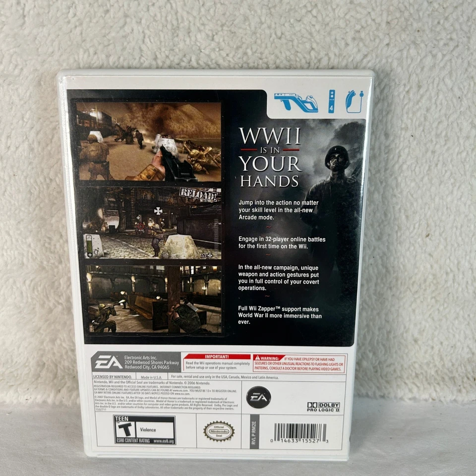 Medal of Honor Heroes 2 Nintendo Wii Video Game Complete CIB - Image 3 of 4