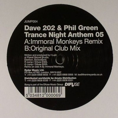 Dave 202 & Phil Green - Trance Night Anthem 05  - 12'' Vinyl - 2005 Jump JUMP004