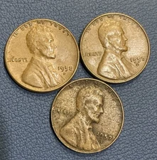 1957–1958 Lincoln Cent Error Lot • Filled “B” Die Chip Variety