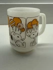 VTG Snoopy Mug Sweet Dreams Fire King Anchor Hocking Milk Glass Cup Coffee