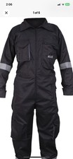 Men Black Coverall Overall Boilersuit Construction Industrial Work Wear Jumpsuit