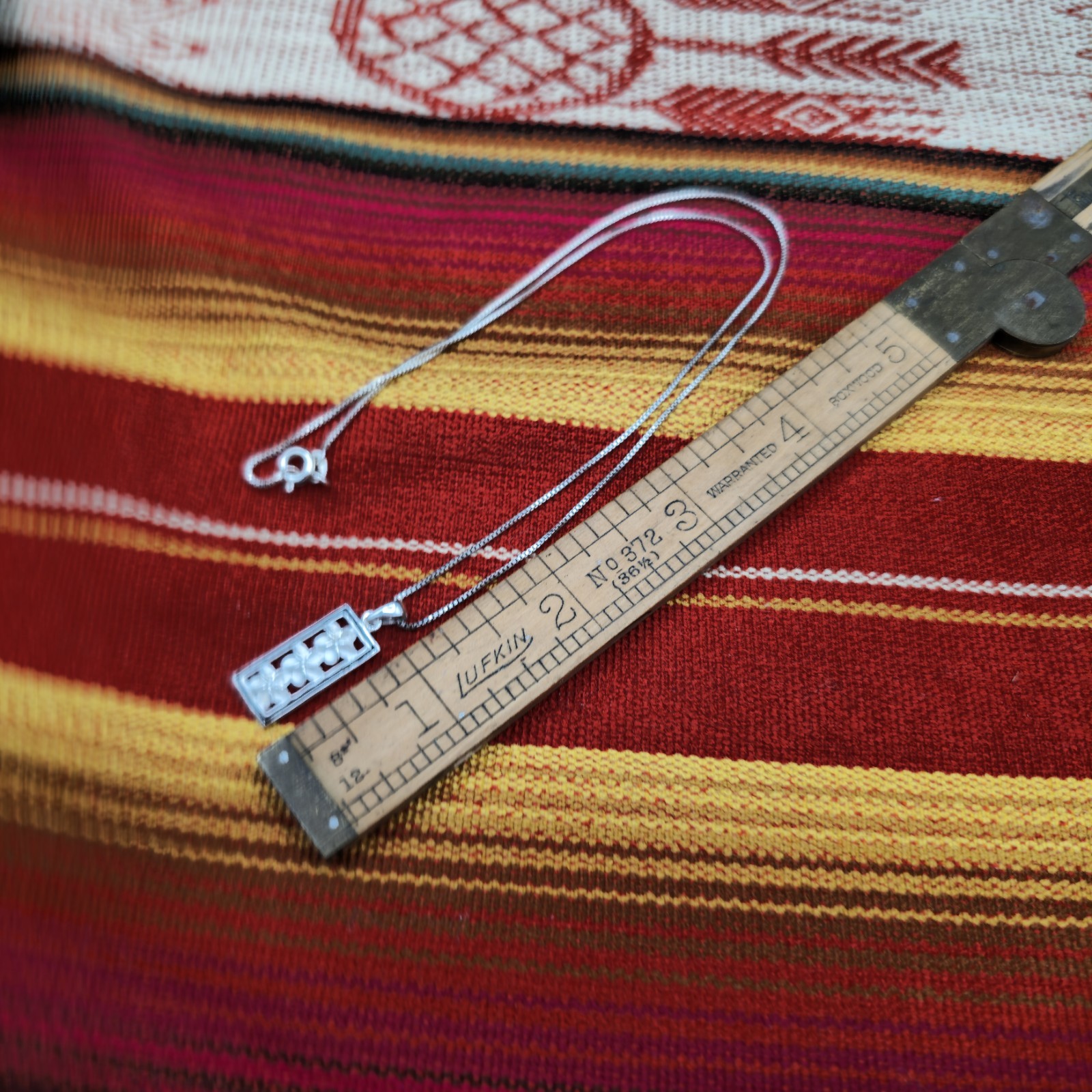 925 Italy Sterling Silver Rectangular Openwork Fl… - image 2