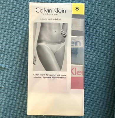 Calvin Klein 3-Pack Cotton Stretch Bikini Panties Women s Size S Multicolor