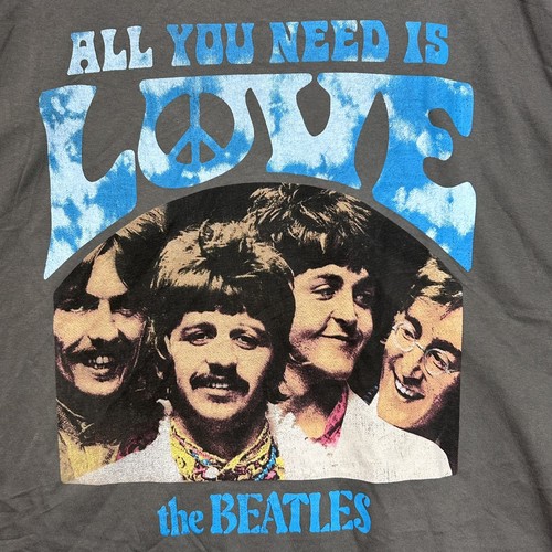 The Beatles All You Need Is Love T-Shirt 3XL Gray Graphic Tee Music Fan Shirt - Picture 2 of 11