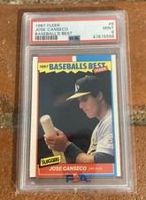 1987 Fleer Baseball's Best #8 JOSE CANSECO - Athletics - PSA 9 MINT
