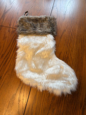 christmas stocking fluffy white faux fur