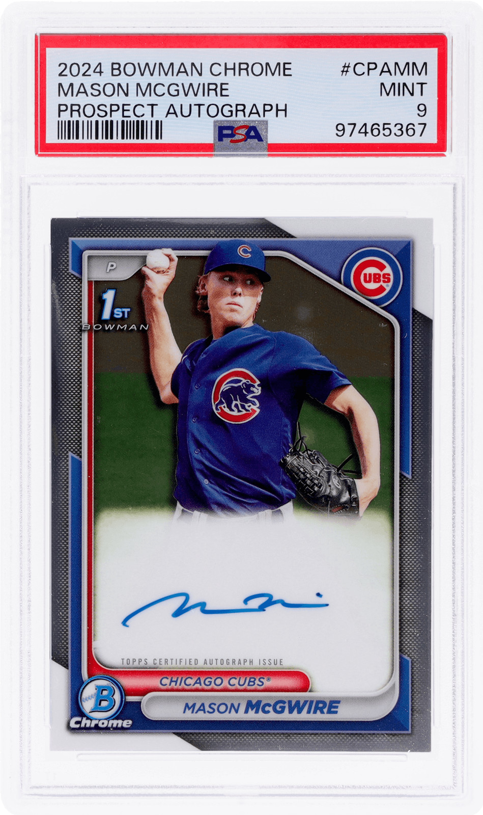 2024 Bowman Mason Mcgwire Chrome Prospect Auto #CPAMM PSA 9