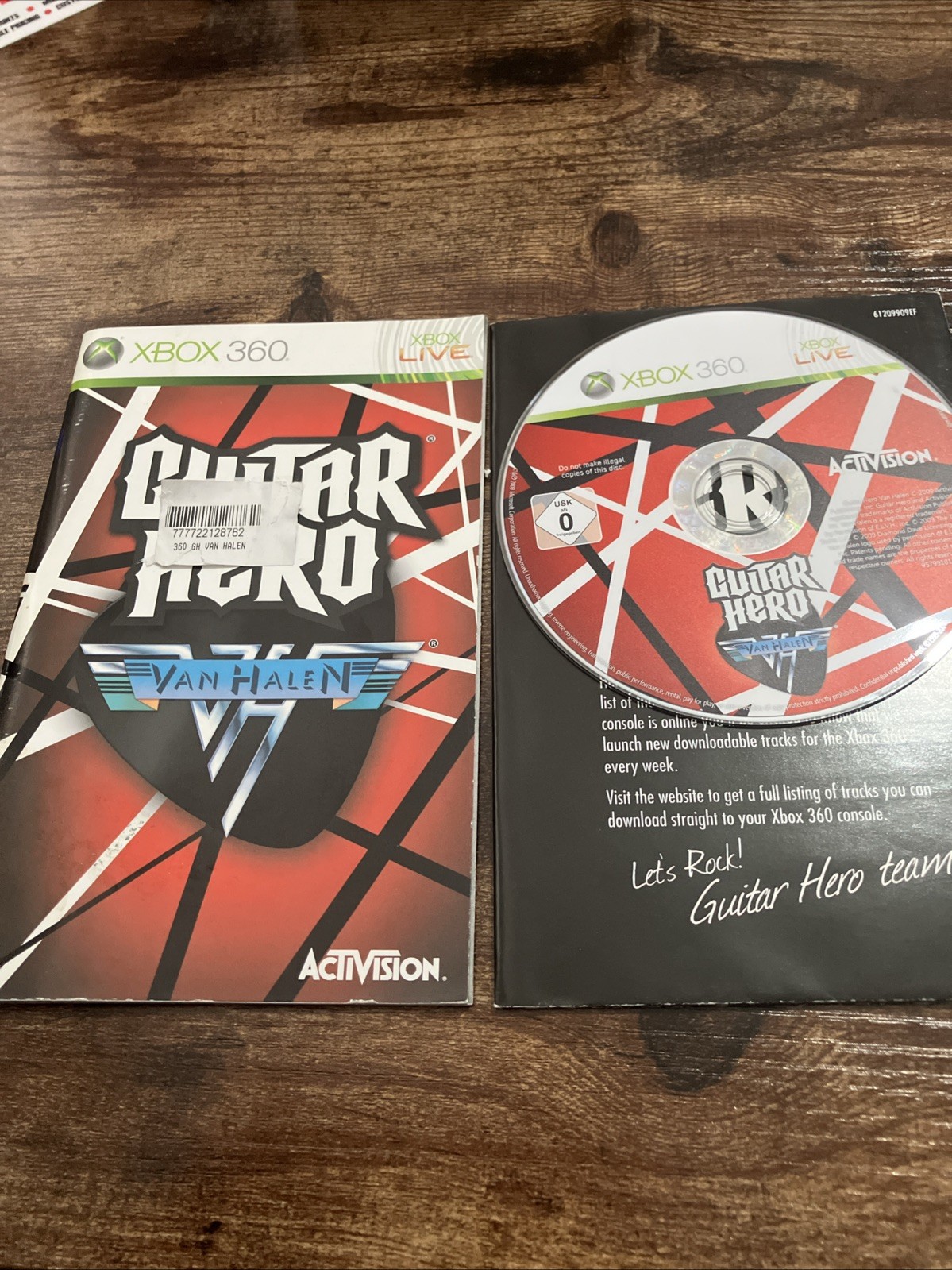 Guitar Hero: Van Halen (Microsoft Xbox 360, 2009, PAL) Disc And Manual Only