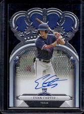 2023 Chronicles Evan Carter Crown Royale Rookie RC Auto Autograph #/99 Rangers