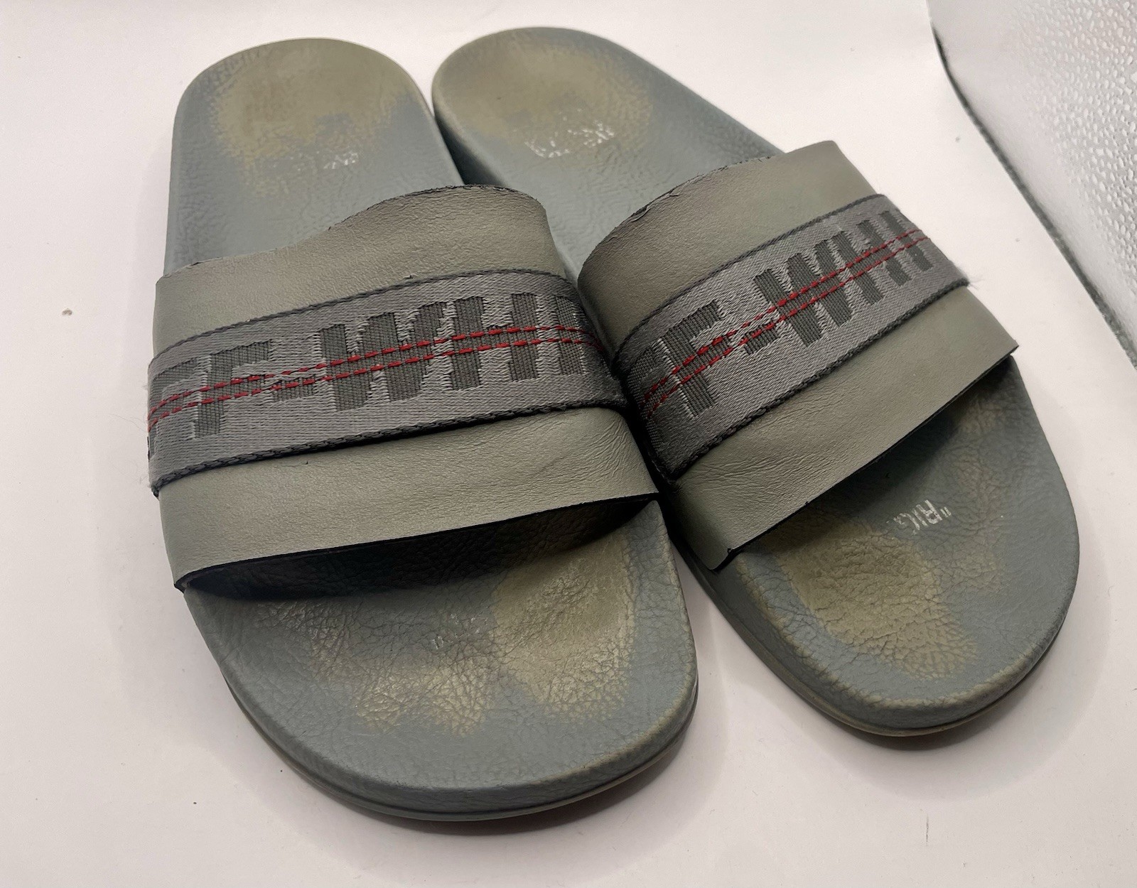 Off-White Authentic Gray Slides Slippers Men’s Sz… - image 2