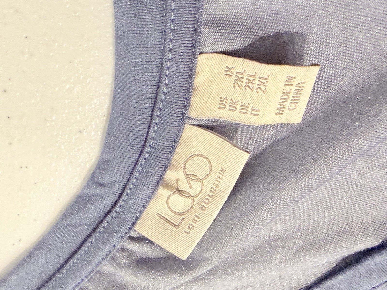 LOGO by Lori Goldstein Rayon 230 & Velour Top Women's Plus Size 1X Slate A667534