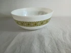 Vintage Pyrex Square Flower Green Verde 4 QT Round Mixing Bowl #404 Nesting