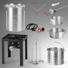 Propane 30 Qt. Turkey Fryer Set 55,000 BTU Burner Ideal for Outdoor Cooking