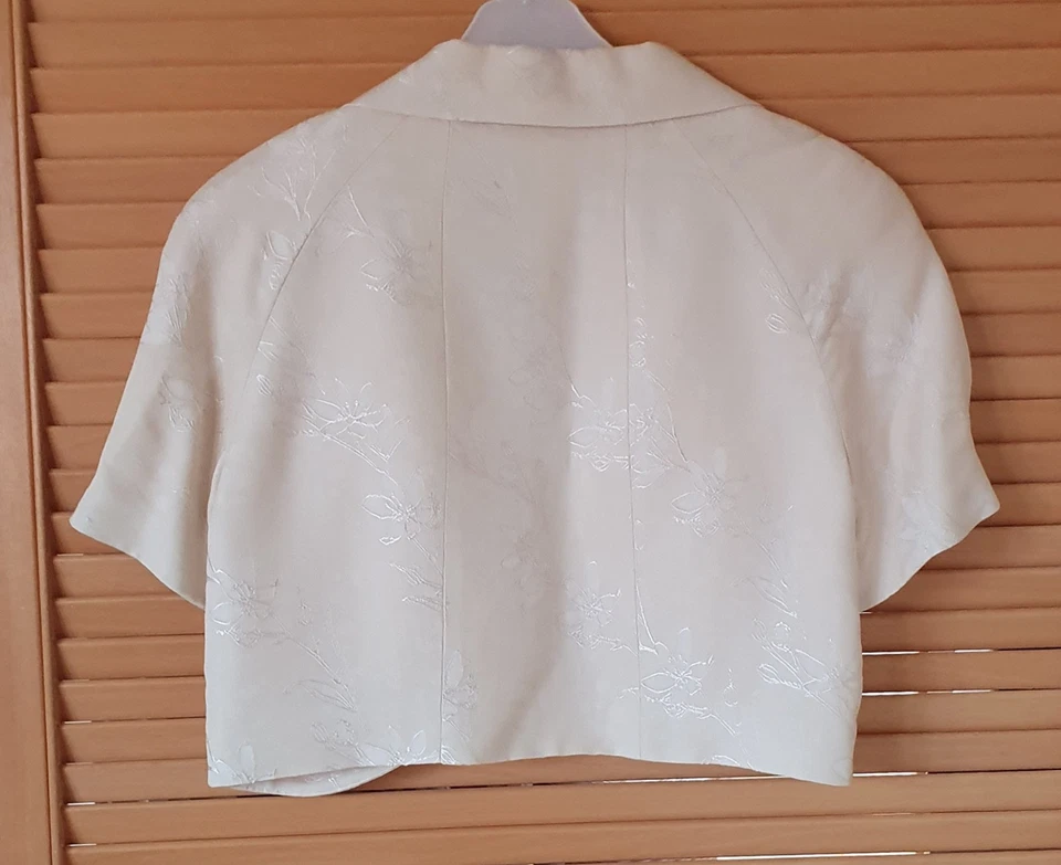 PRECIS BROCADE/EMBROIDERED BOLERO JACKET, SIZE 12 - HARDLY WORN - Image 3 of 4