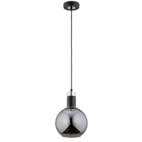 HäNgelampe Modern Glas Schwarz Chrom Stilvoll E27 Ø20 Cm Pendelleuchte Esstisch
