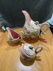 Vintage Pink Hull Blossom Flite Tea Set: Teapot T-14 , Creamer T-15 & Sugar T-16