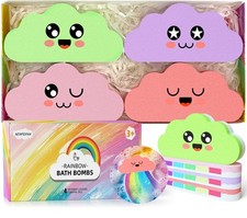 Easter Rainbow Bath Bombs for , Boys Girls Easter Basket Stuffers Gifts, Co...