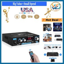 Home Audio Amplifier Bluetooth 5.0 Stereo Receiver 30W x 2 FM USB AUX UK-35