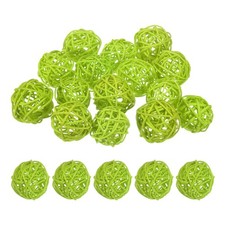 15-Pack Wicker Rattan Balls 2 Inch for Christmas/Weddings/DIY [Green]