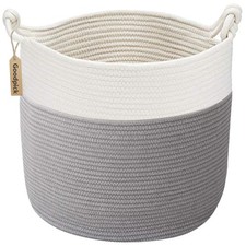 Cotton Rope Storage Basket, 15 X 14.2 Inches Baby Laundry Baskets for Clothes