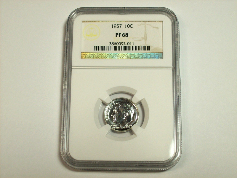 1957 Roosevelt Dime   NGC PF-68    SN7918