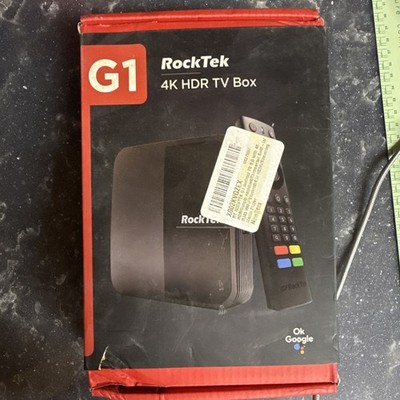 RockTek G1 4K HDR 2160p TV Box Media Streamer HDMI Black w/ Remote