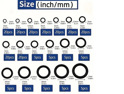 #ad Versatile 225 Piece Rubber O Ring Sealing Washer Kit for Leak Prevention T011 $9.89