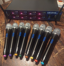 VocoPro UHF-8800 8 Channel UHF Wireless Microphone System 8 Mics Hard Case