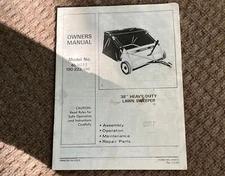 G136 38" HEAVY DUTY LAWN SWEEPER MODEL 45-0222 190-222-100 OWNERS MANUAL 44972