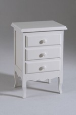 COMODINO PROVENZALE BIANCO, POMELLI IN LEGNO