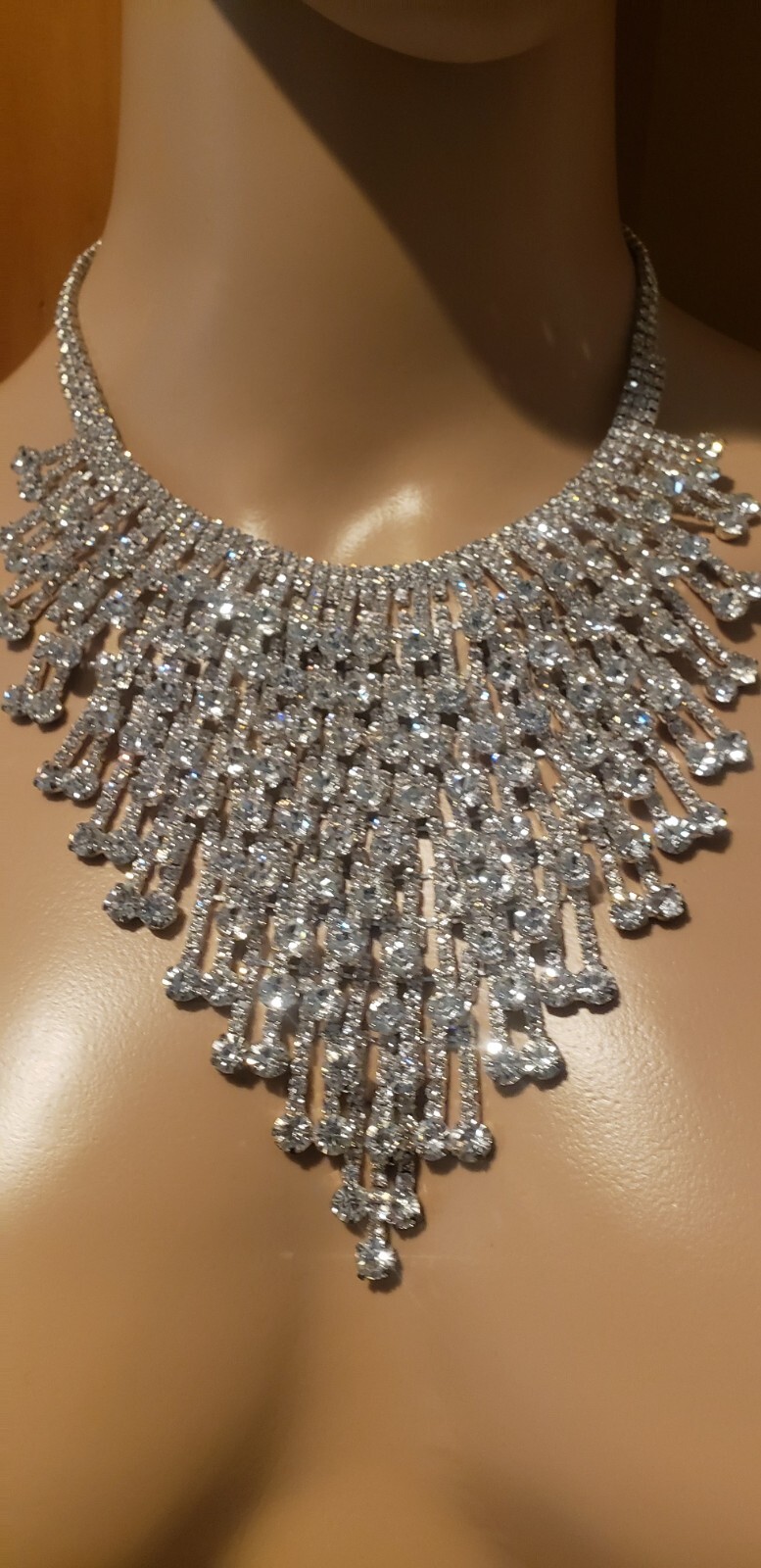 Faux Crystal Statement Necklace - image 1
