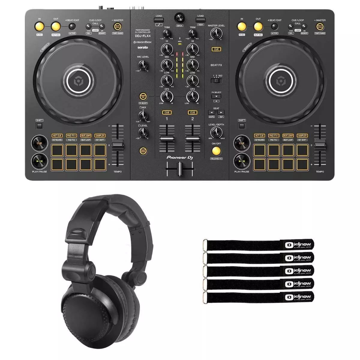 Pioneer DDJ-FLX4 2-Channel Serato Rekordbox DJ Controller w Headphones